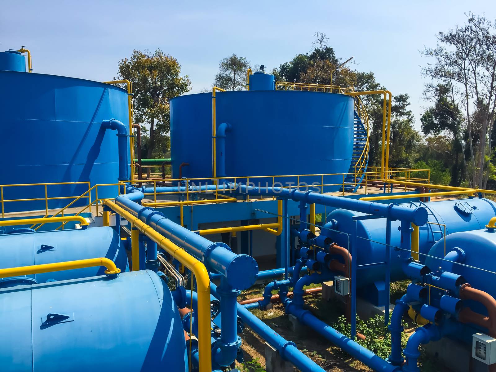 Water treatment plants of the Waterworks in Thailand.