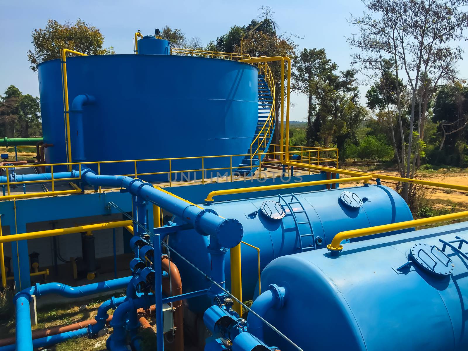 Water treatment plants of the Waterworks in Thailand.