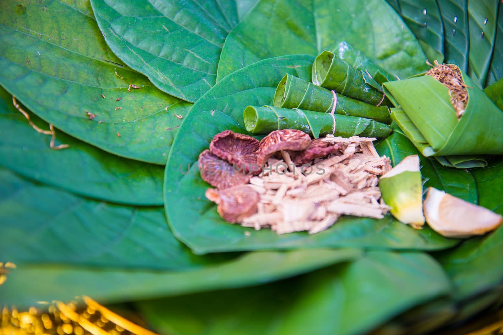 Betel used in wedding ceremonies in Thailand.