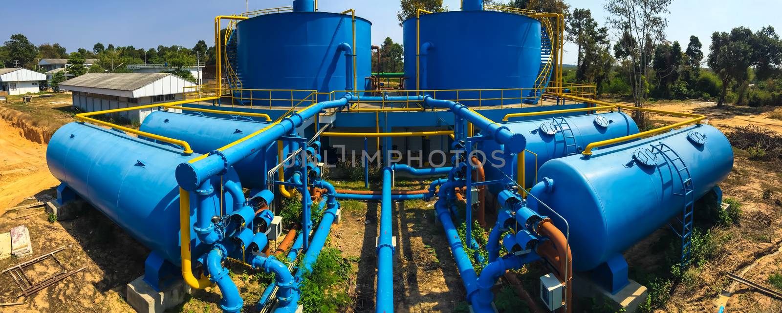 Water treatment plants of the Waterworks in Thailand.