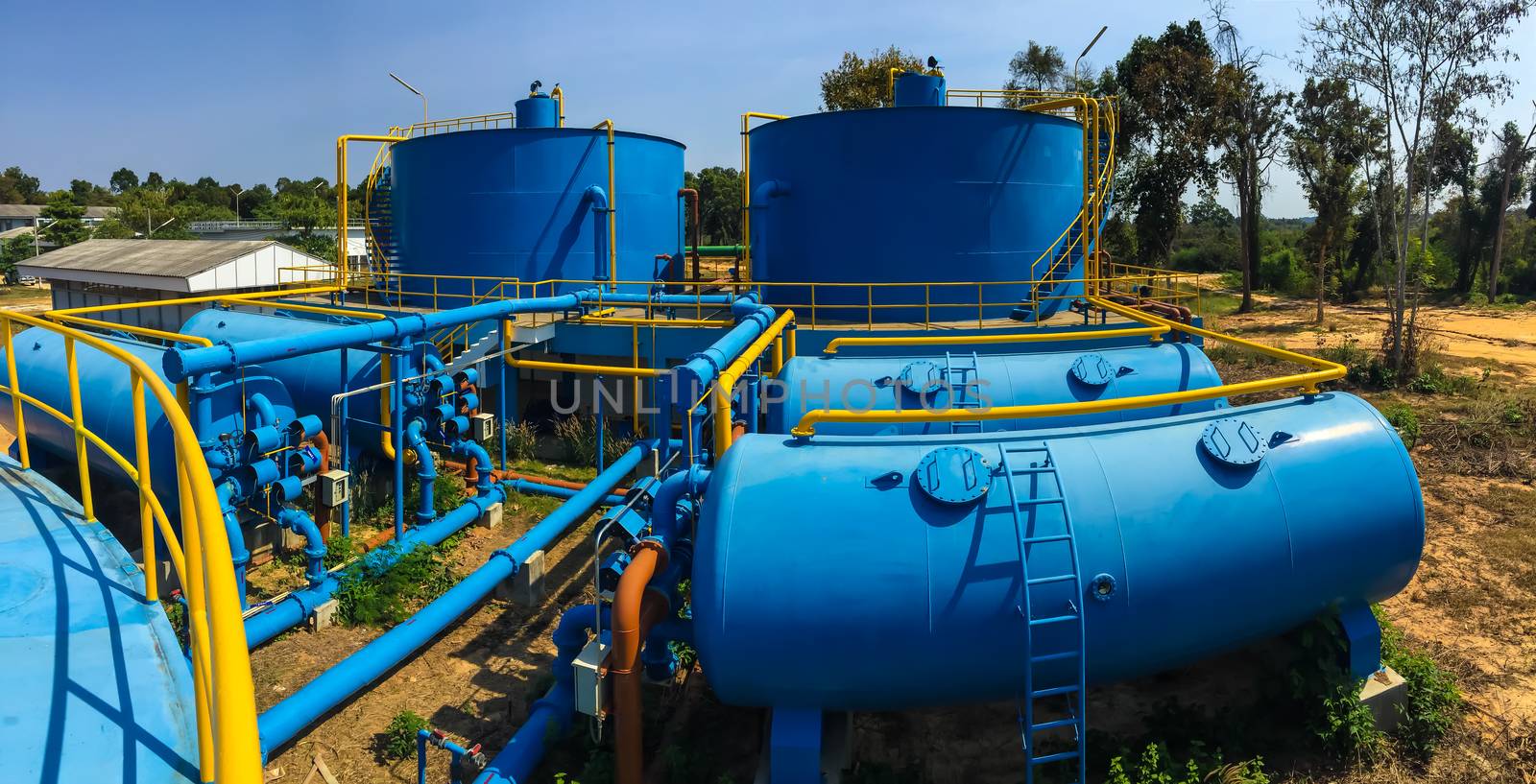 Water treatment plants of the Waterworks in Thailand.