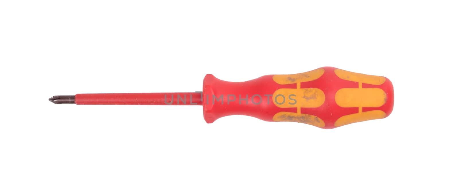 Red screwdriver isolated on a white background