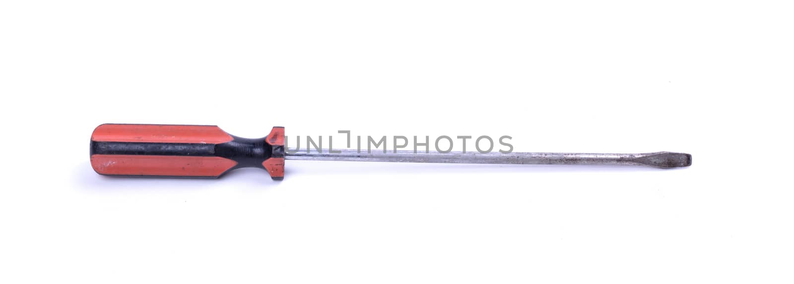 Old screwdriver isolated on a white background