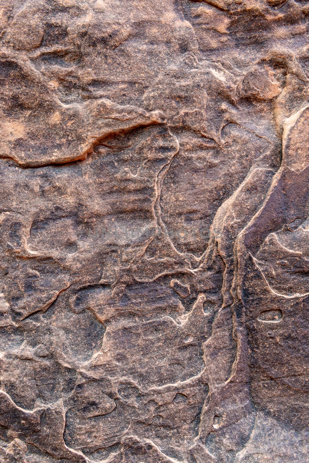 Weathering of stone in Fiery Furnace in Arches National Park, Utah