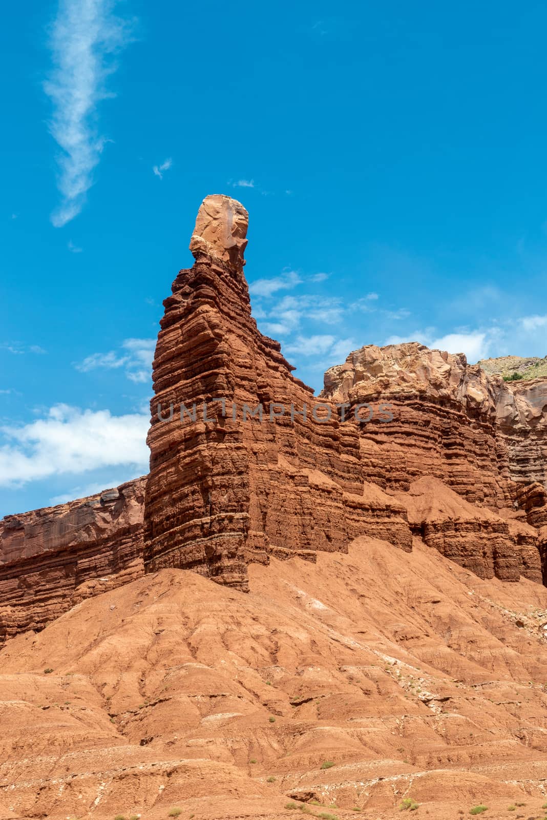 Chimney Rock in Capital Reef National Park, Utah by Njean