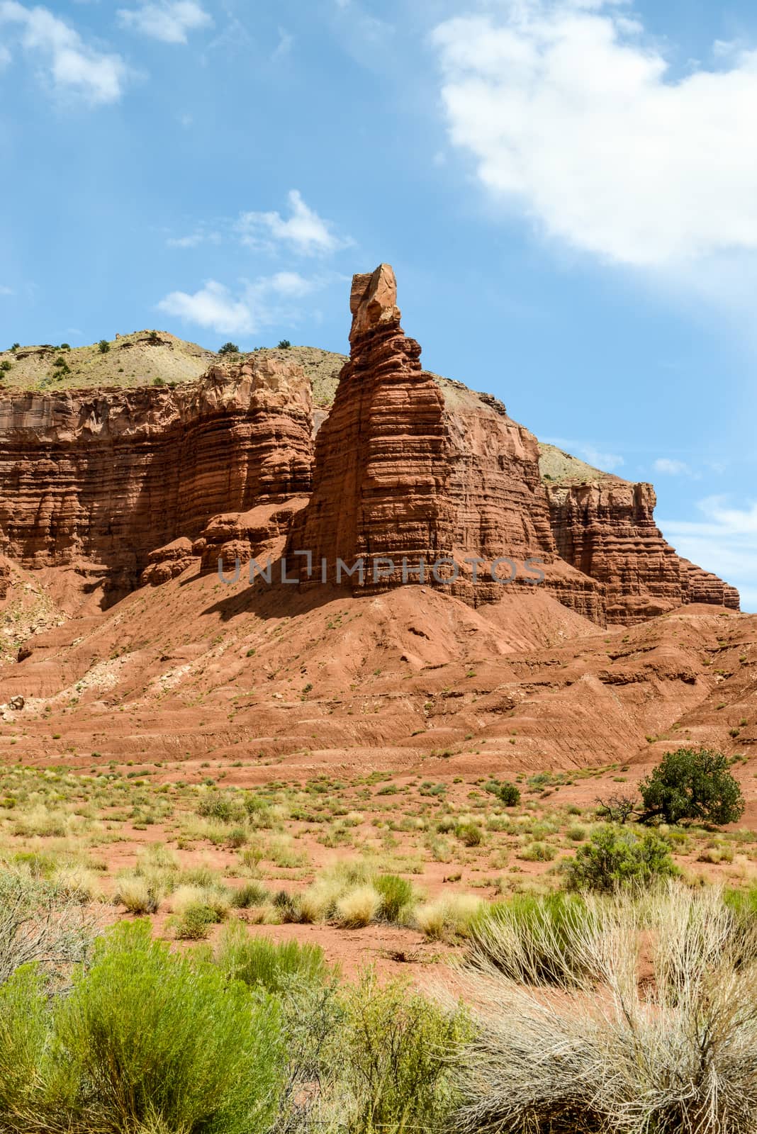 Chimney Rock in Capital Reef National Park, Utah by Njean