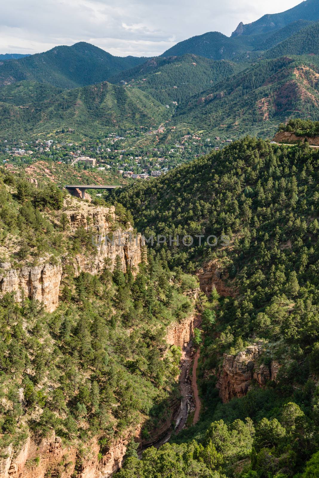 View of Williams Canyon from Cave of the Winds in Manitou Springs, Colorado