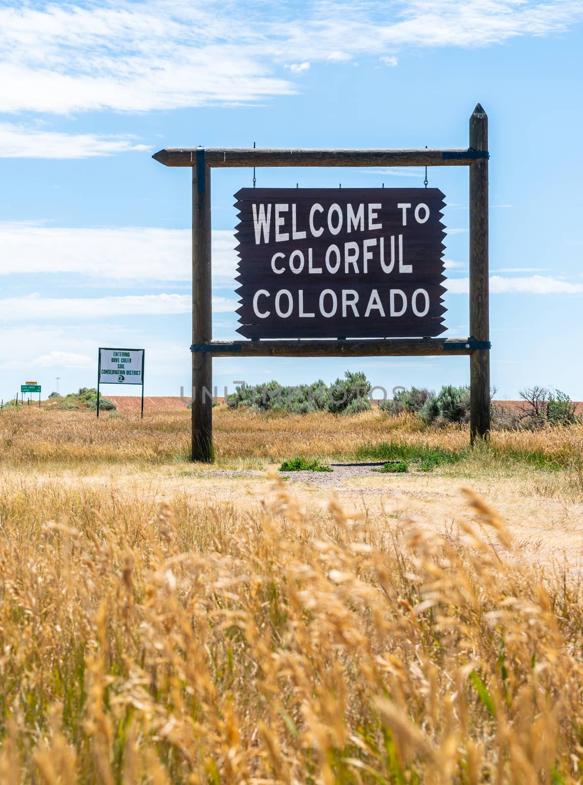 Welcome to Colorado sign at state line.  by Njean
