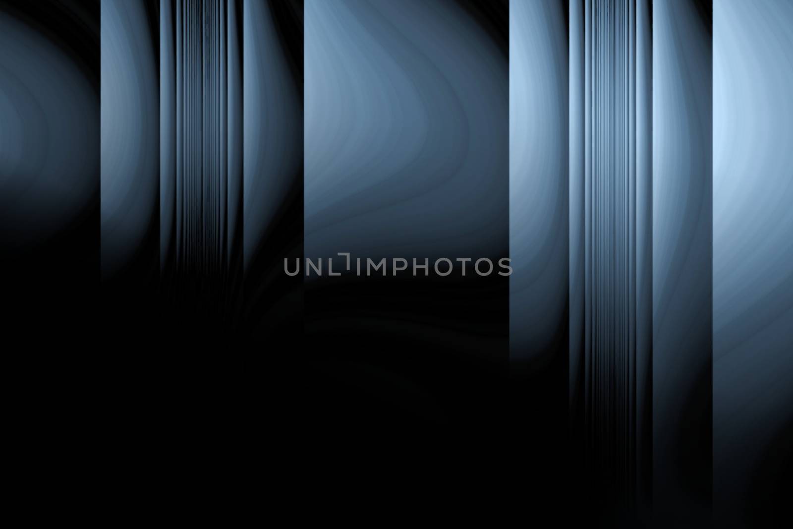 Abstract light blue plastic wall in dark room
