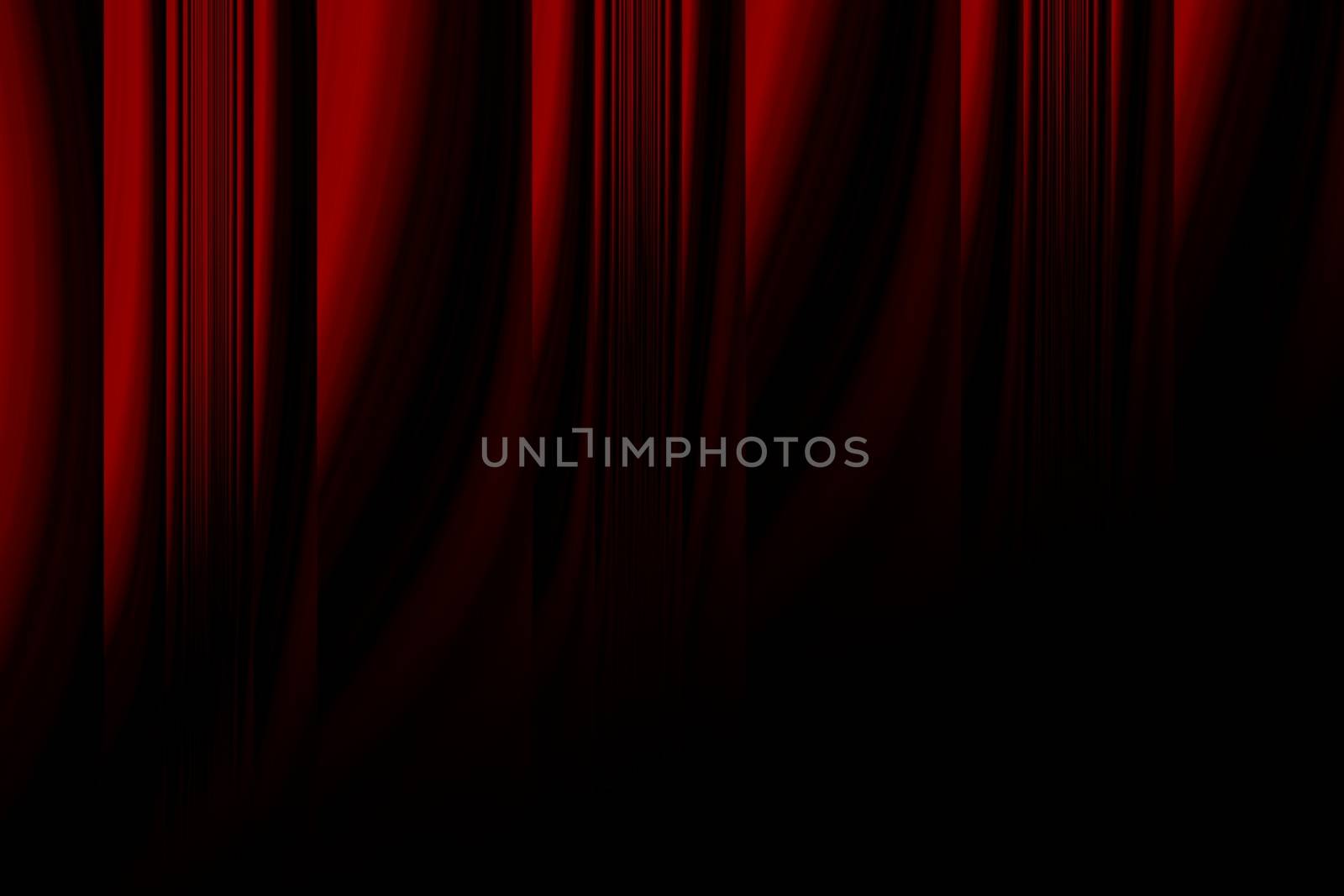 Abstract red curtain wall in dark room