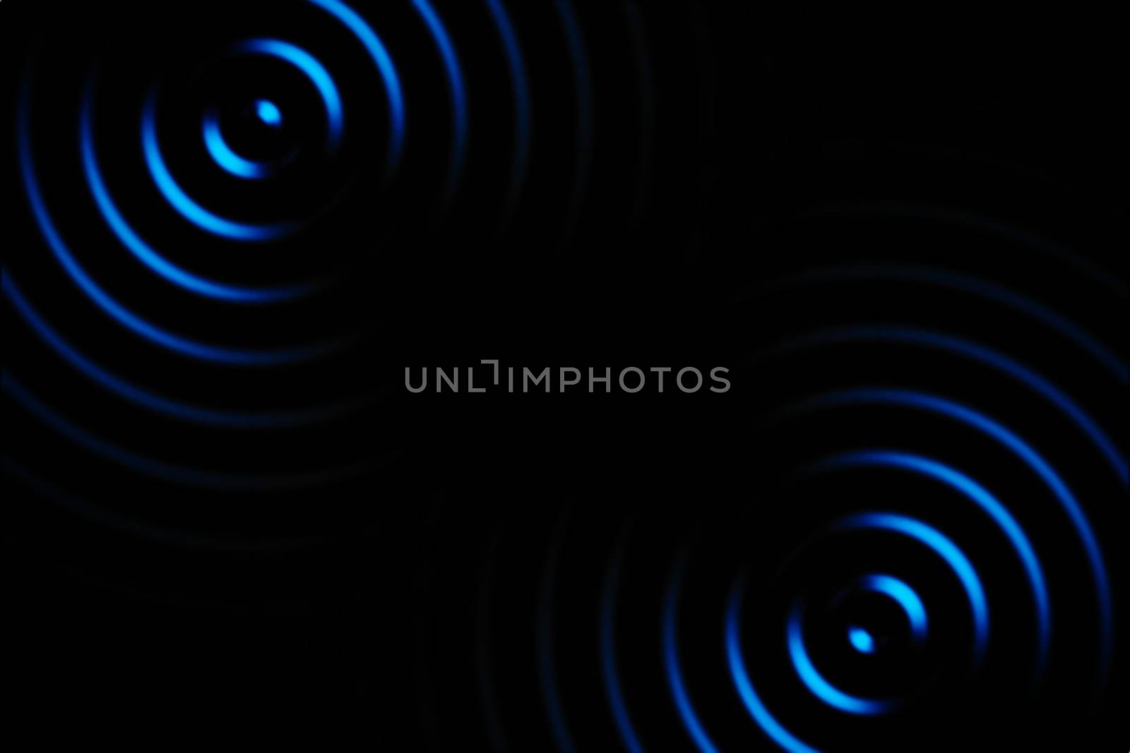 Light blue rings sound waves oscillating, abstract background