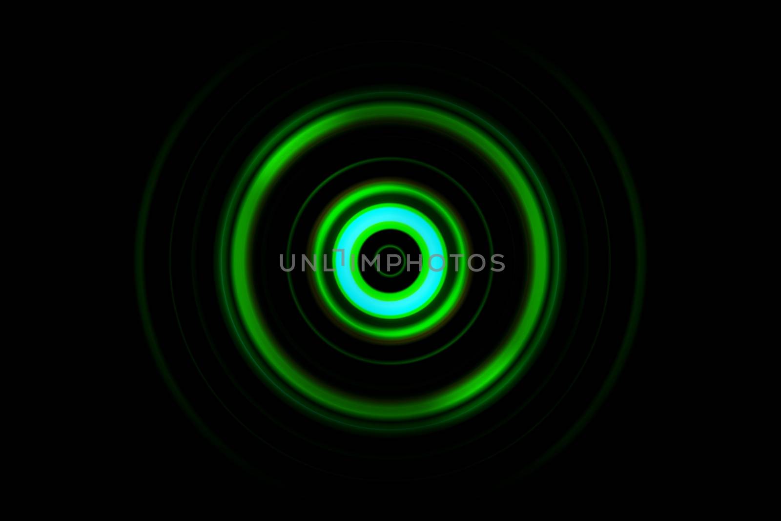 Abstract light green ring with sound waves oscillating background