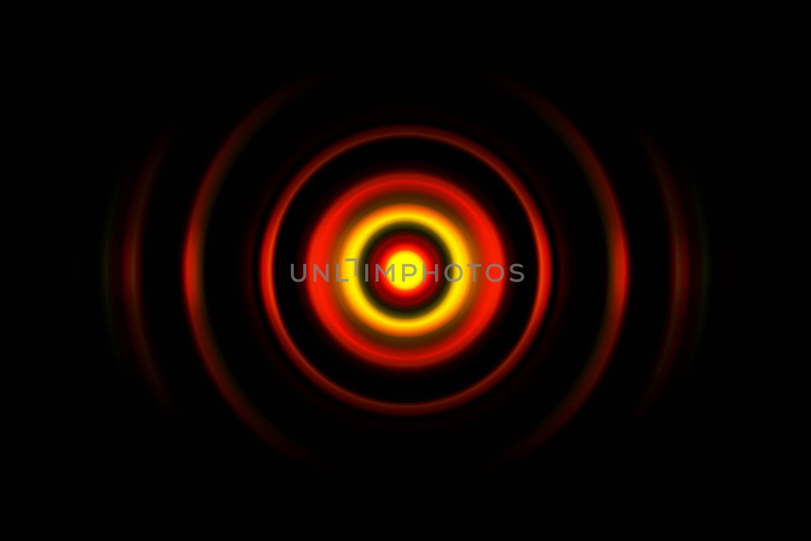 Red digital sound wave or circle signal, abstract background
