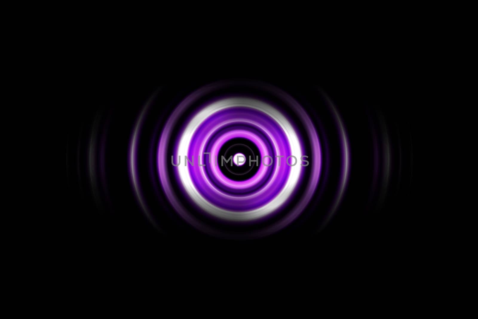 Sound waves oscillating purple light with circle spin abstract background