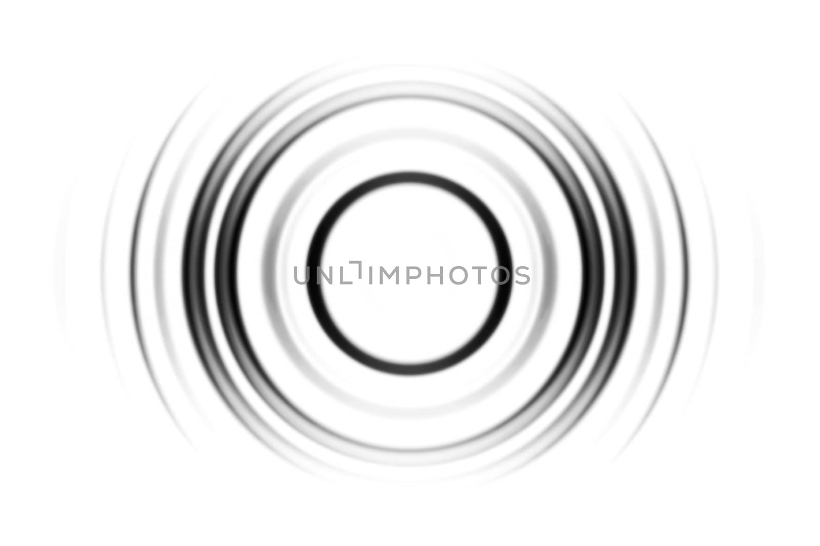 Blurred, abstract  black vortex, circle spin on white background