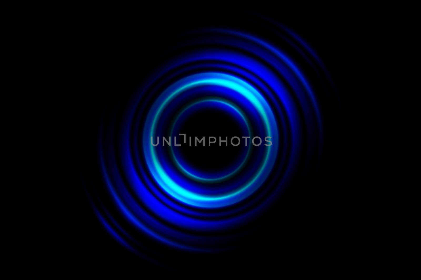 Abstract blue vortex, circle spin on black background by mouu007