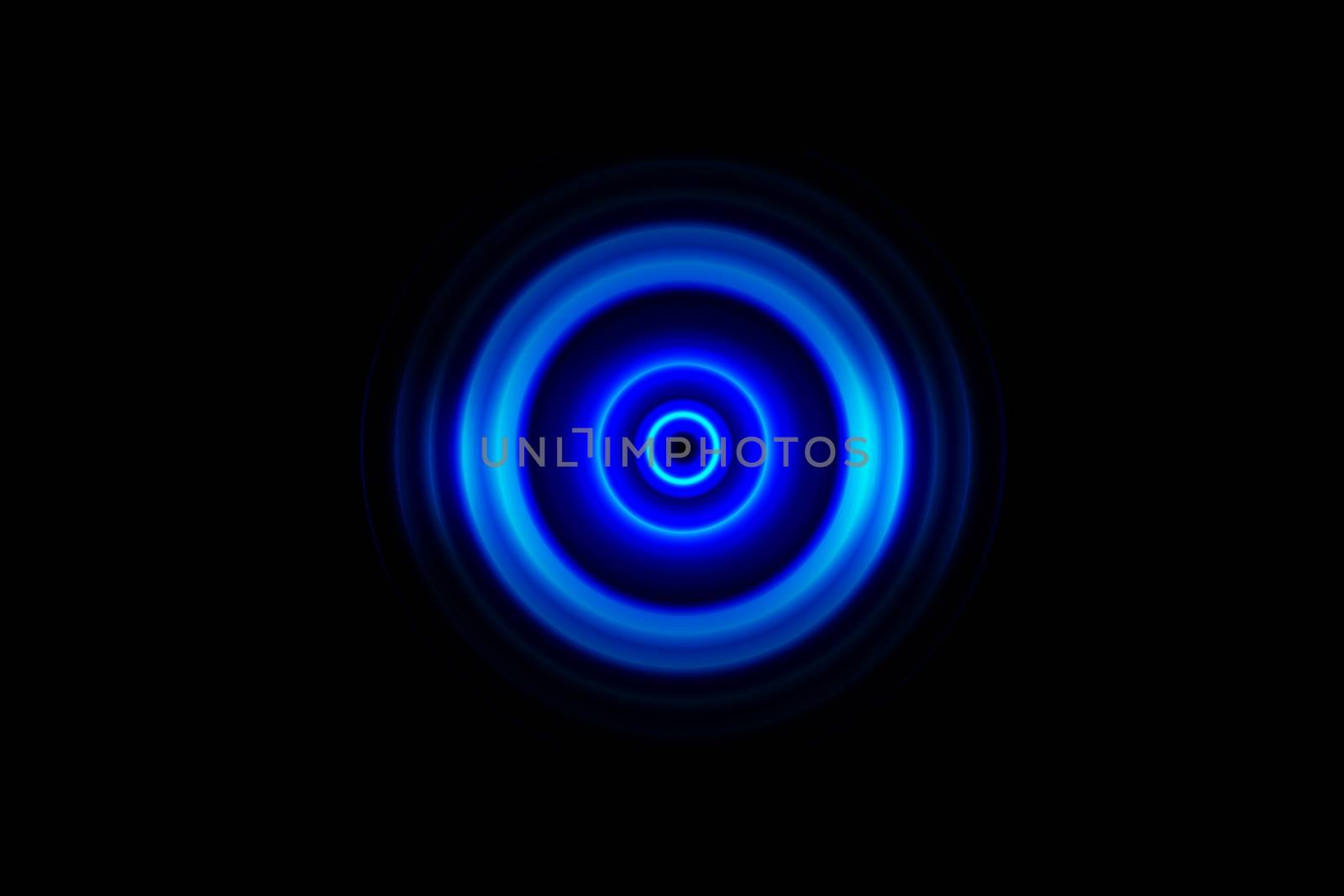 Abstract dark blue ring with sound waves oscillating background