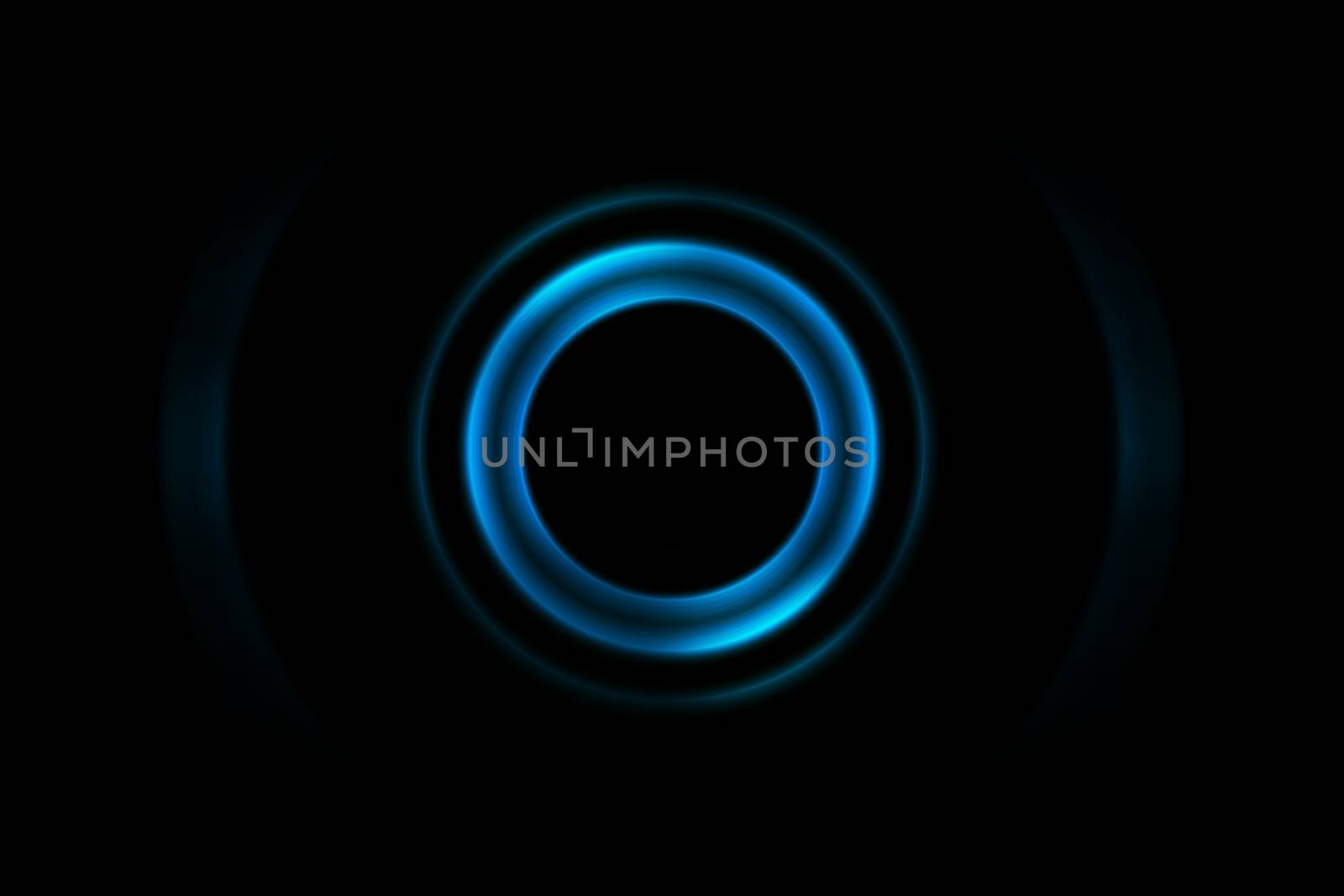 Abstract light blue ring with sound waves oscillating background