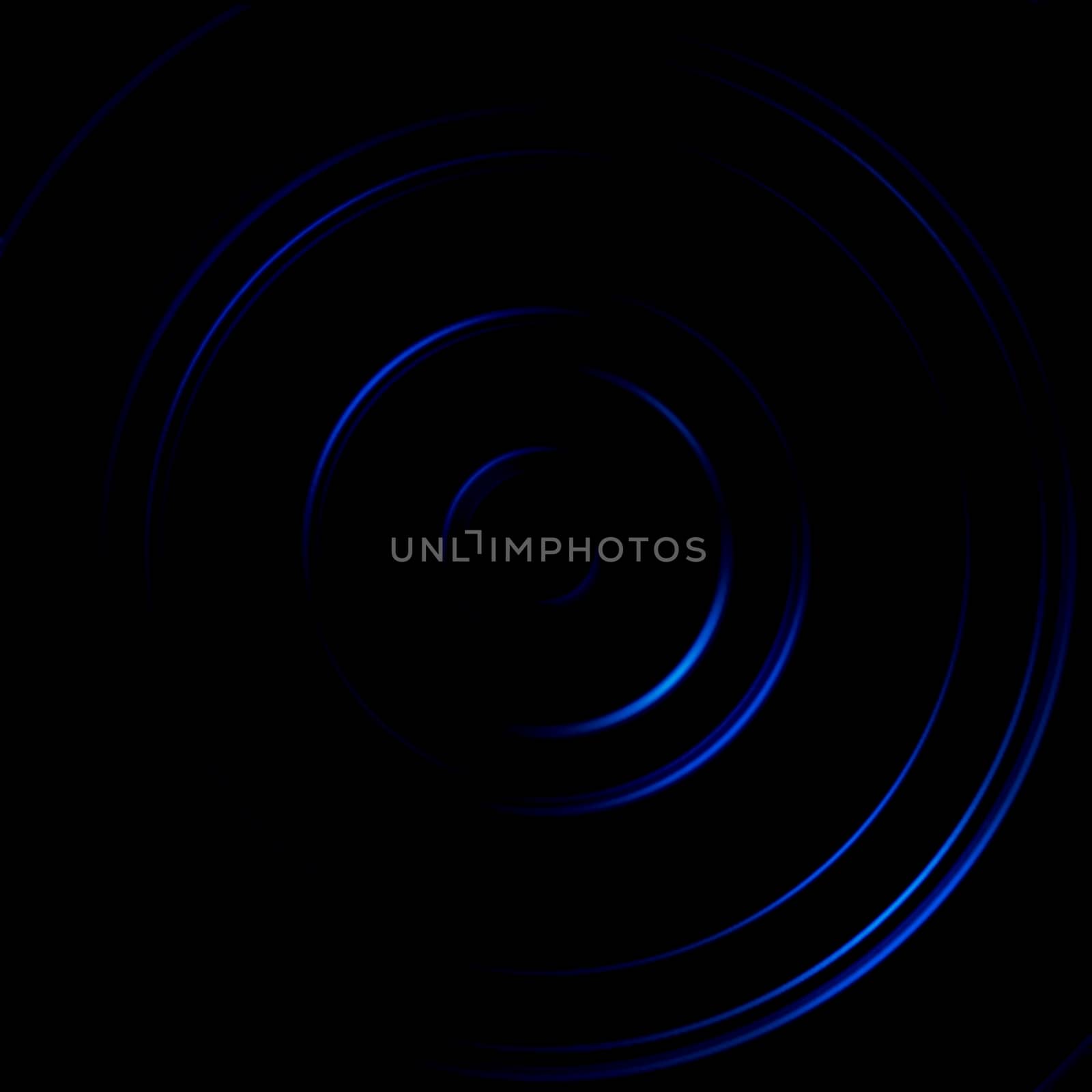 Abstract blue circle signal on black background