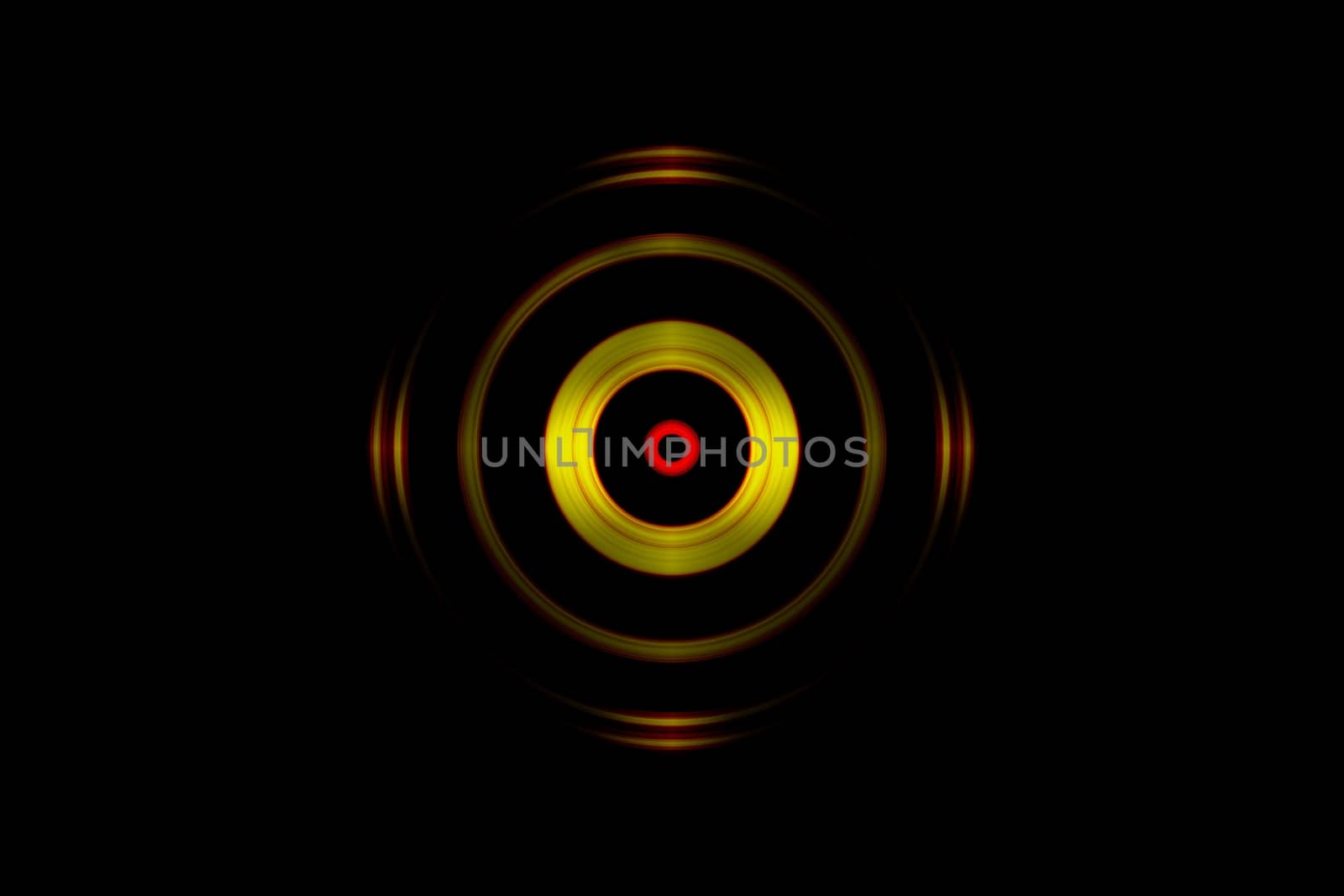 Abstract orange eye effect with photo lens on black background