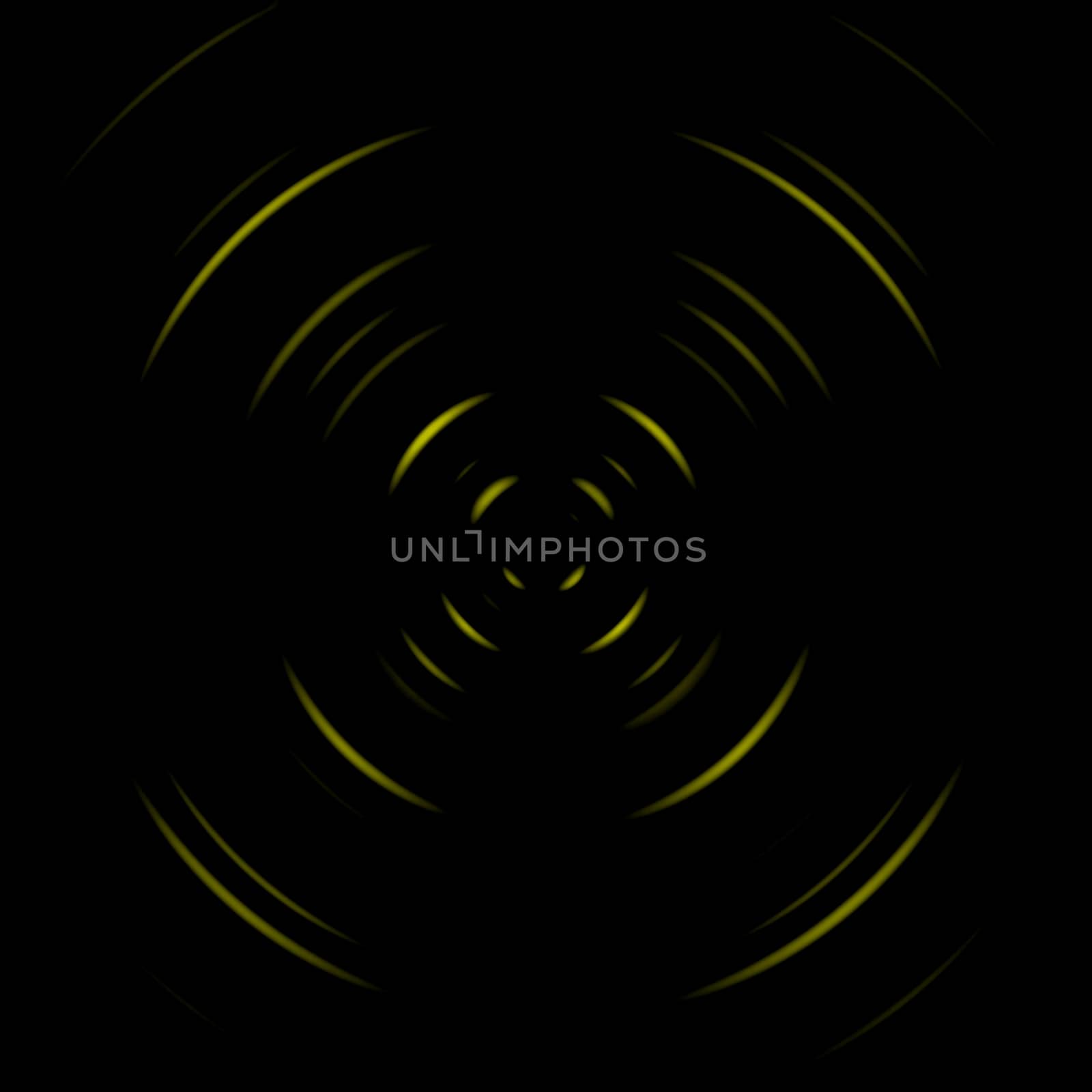 Abstract yellow wireless network symbol on black background
