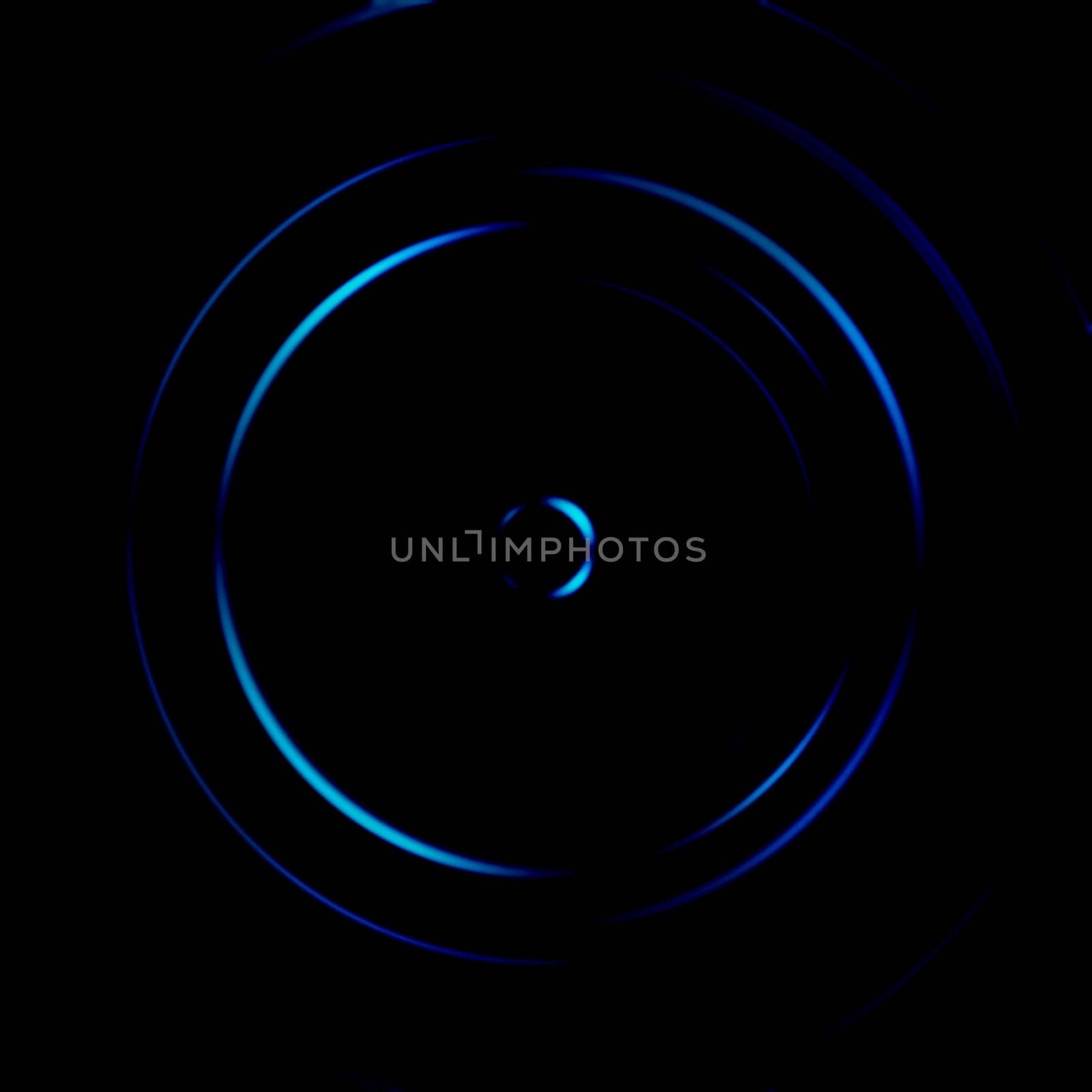 Blue galaxy spiral with circle signal, abstract background