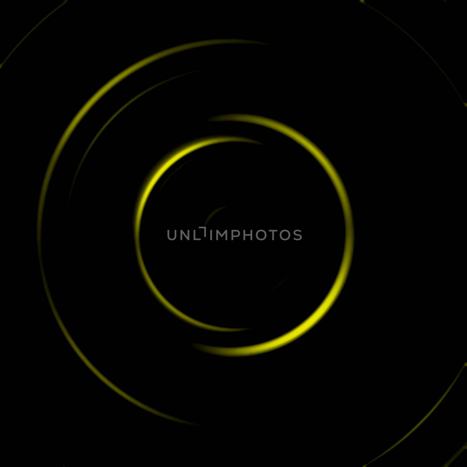 Yellow galaxy spiral with circle spin effect, abstract background