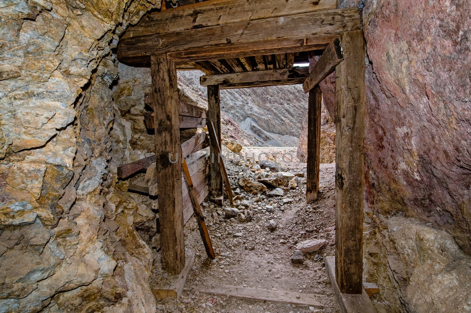 Abandoned mine entrance in Death Valley, California