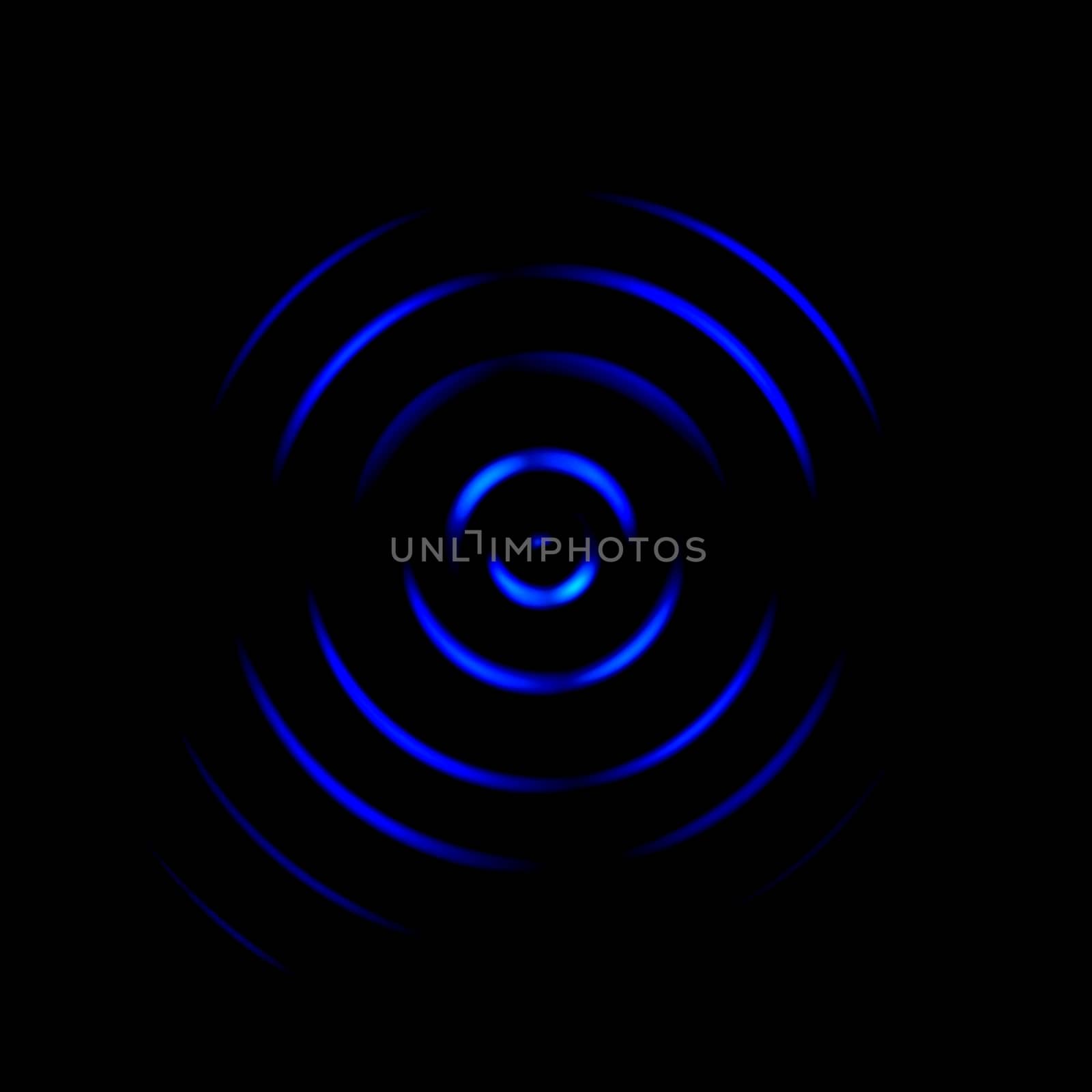 Blue digital sound wave or circle signal, abstract background