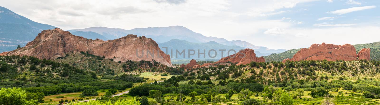 Panorama view of Garden of the Gods, Colorado by Njean