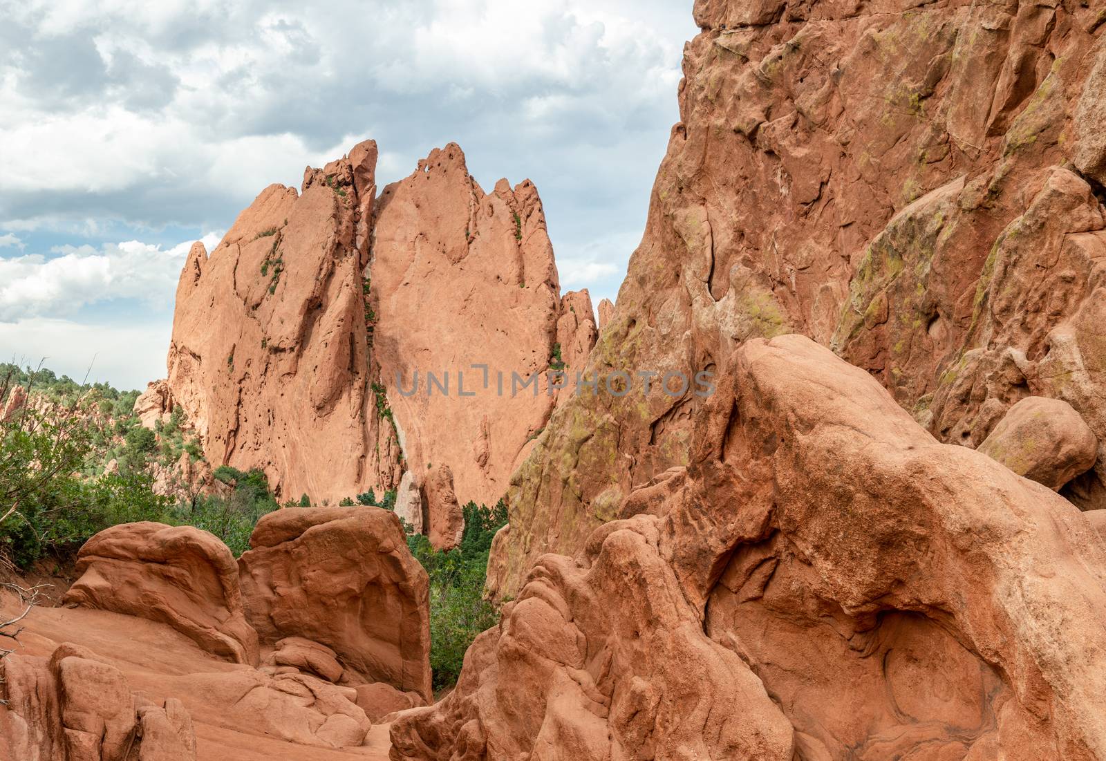 Sandstone formations along Central Garden Trail in Garden of the Gods, Colorado