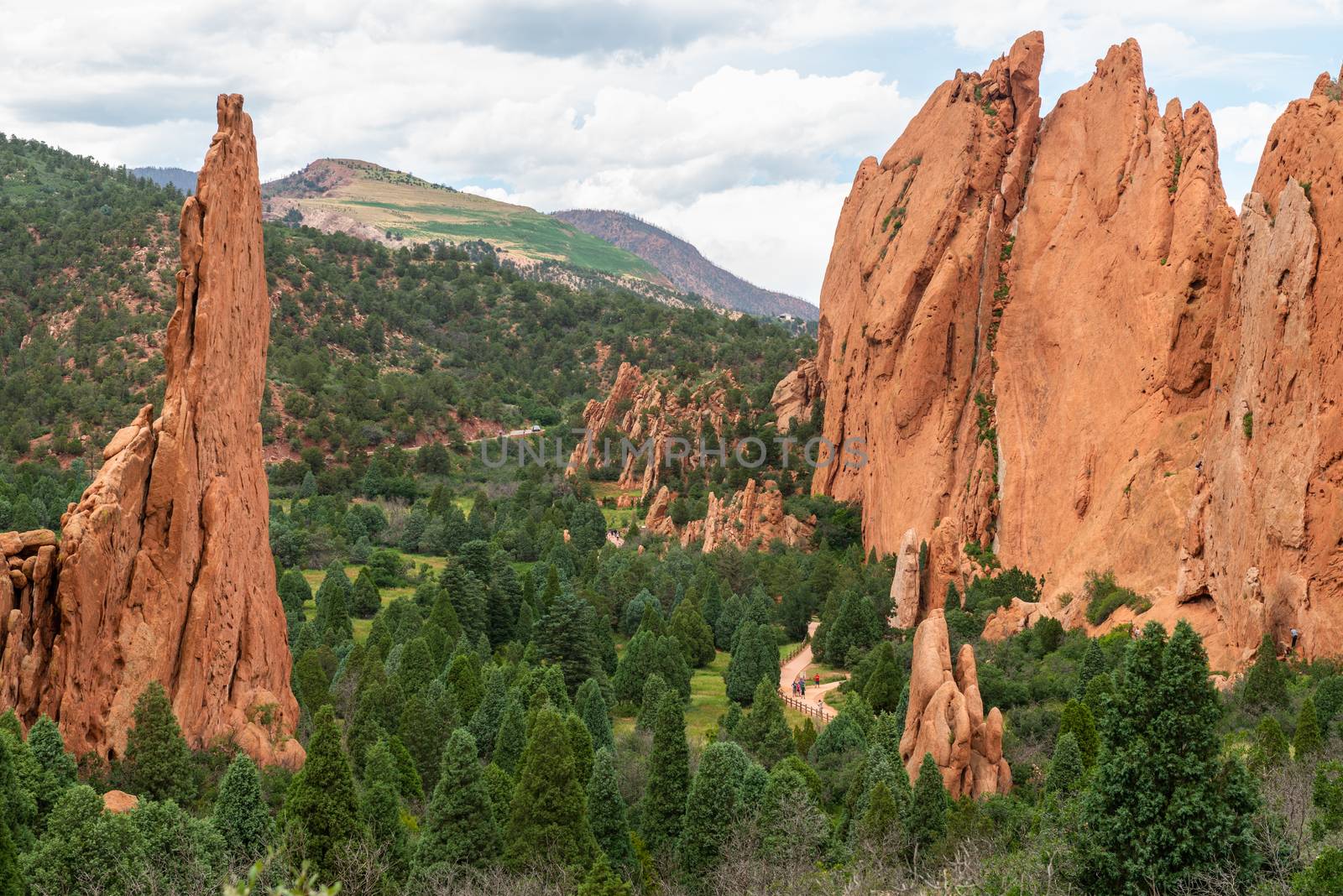 Views of sandstone formations along Central Garden Trail in Garden of the Gods, Colorado by Njean