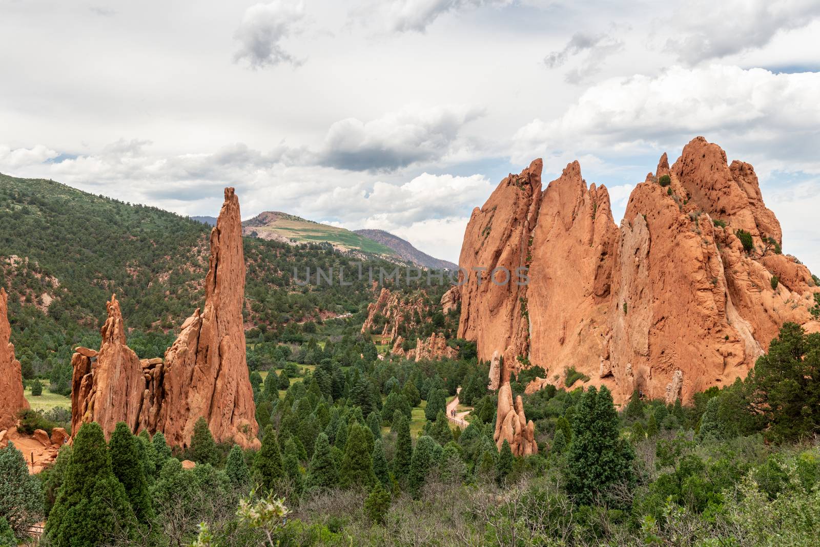 Views of sandstone formations along Central Garden Trail in Garden of the Gods, Colorado by Njean