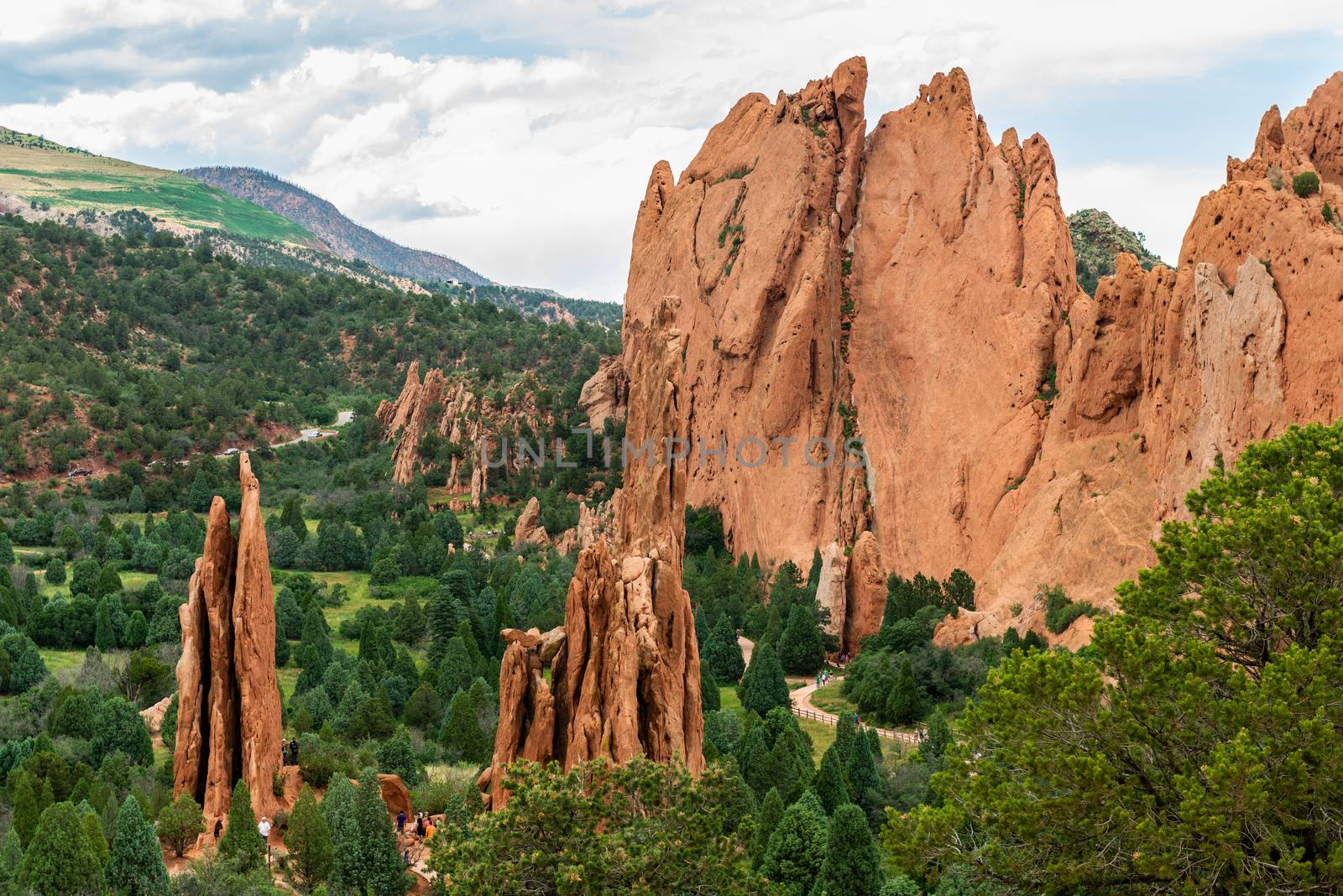 Views of sandstone formations along Central Garden Trail in Garden of the Gods, Colorado by Njean