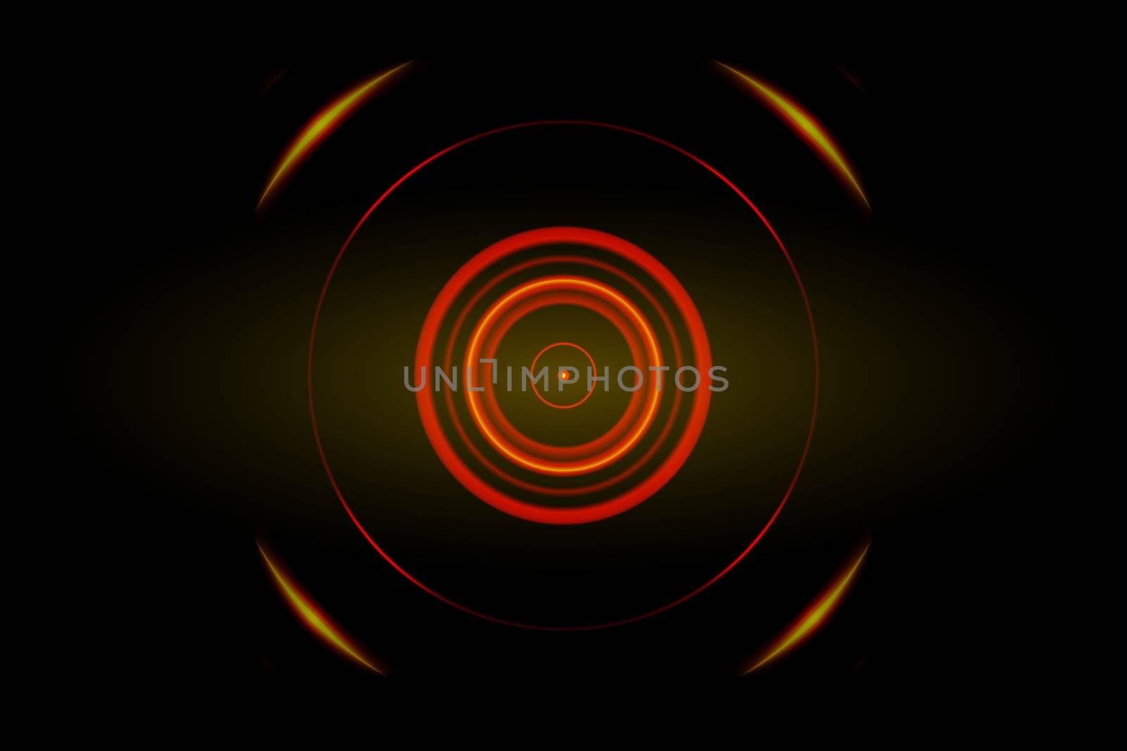 Abstract orange ring with sound waves oscillating background