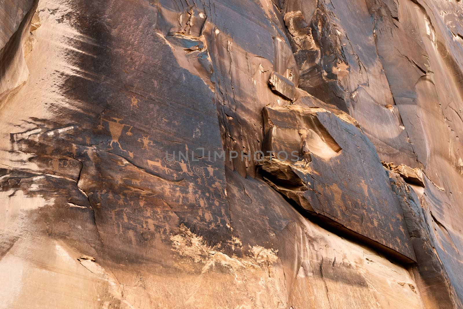 Petroglyph panel at the Utah Highway 279 Rock Art Site by Njean