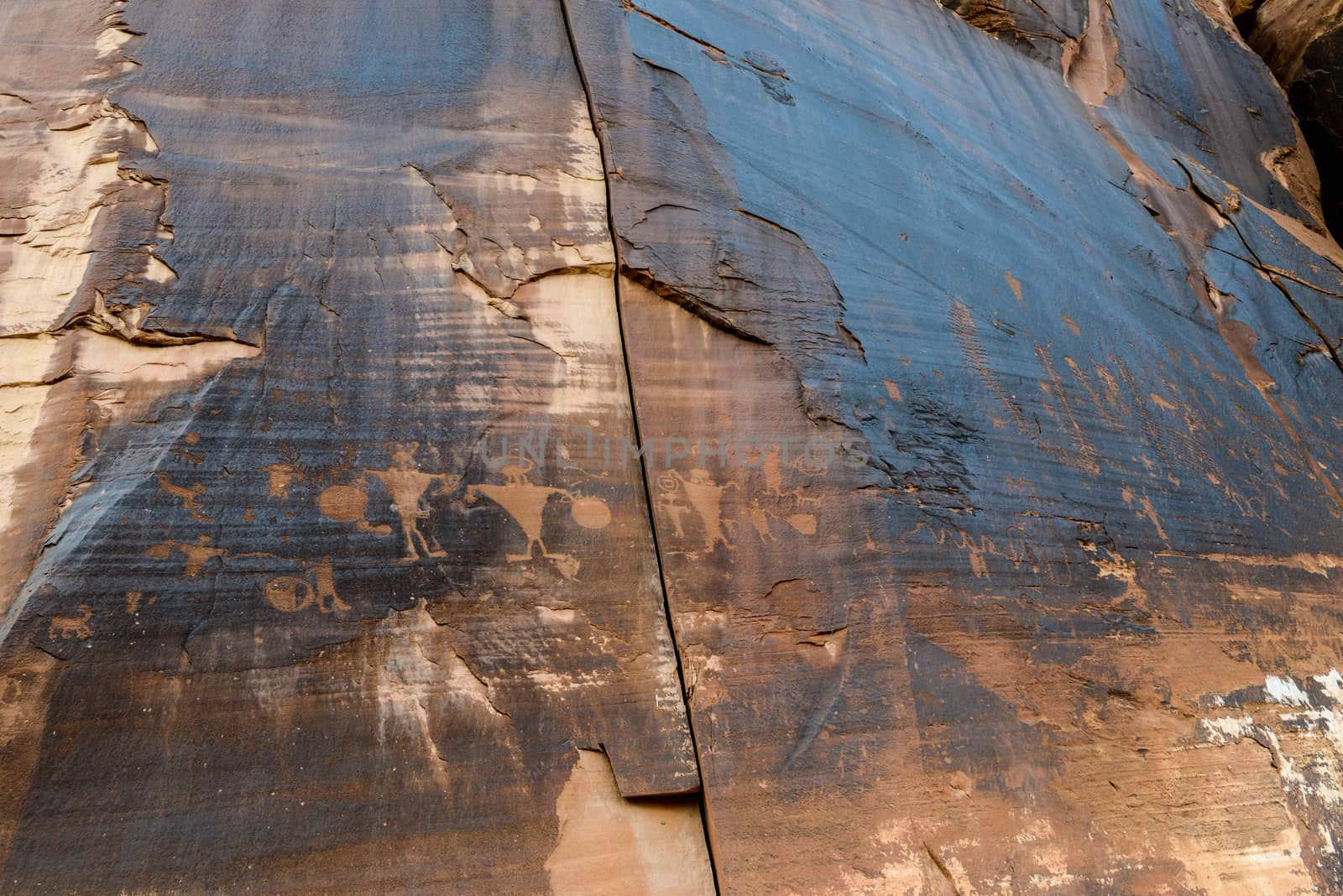 Petroglyph panel at the Utah Highway 279 Rock Art Site by Njean