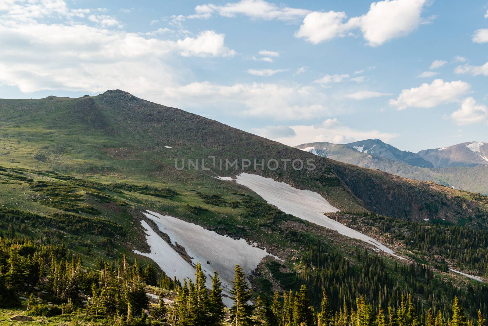 Trail Ridge Road to the alpine tundra in Rocky Mountain National Park, Colorado