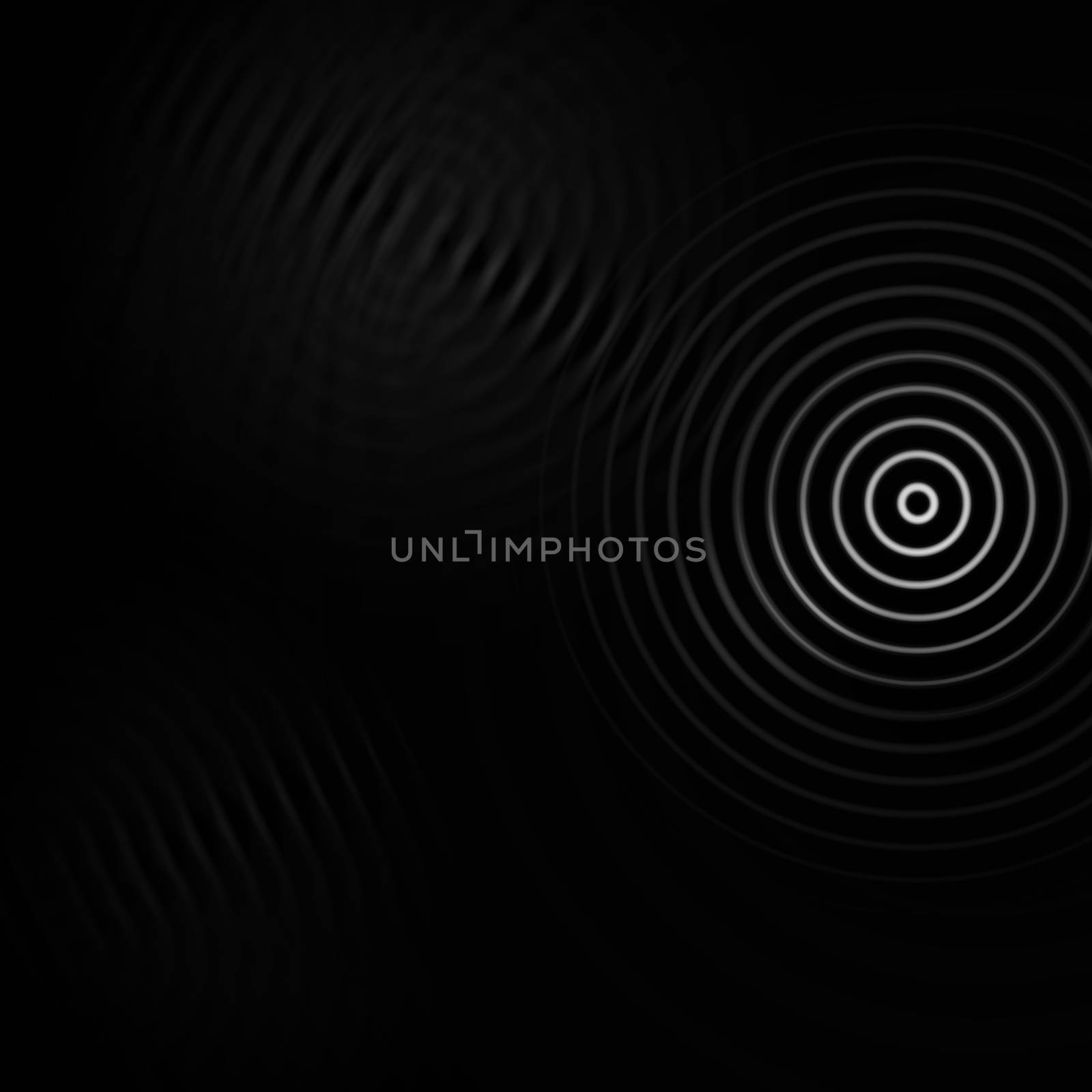 Abstract white sound effect on black background