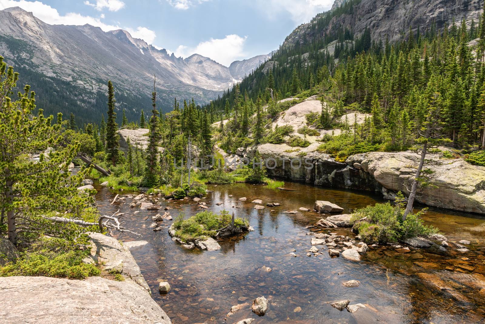 Trail to Mills Lake in Rocky Mountain National Park, Colorado by Njean