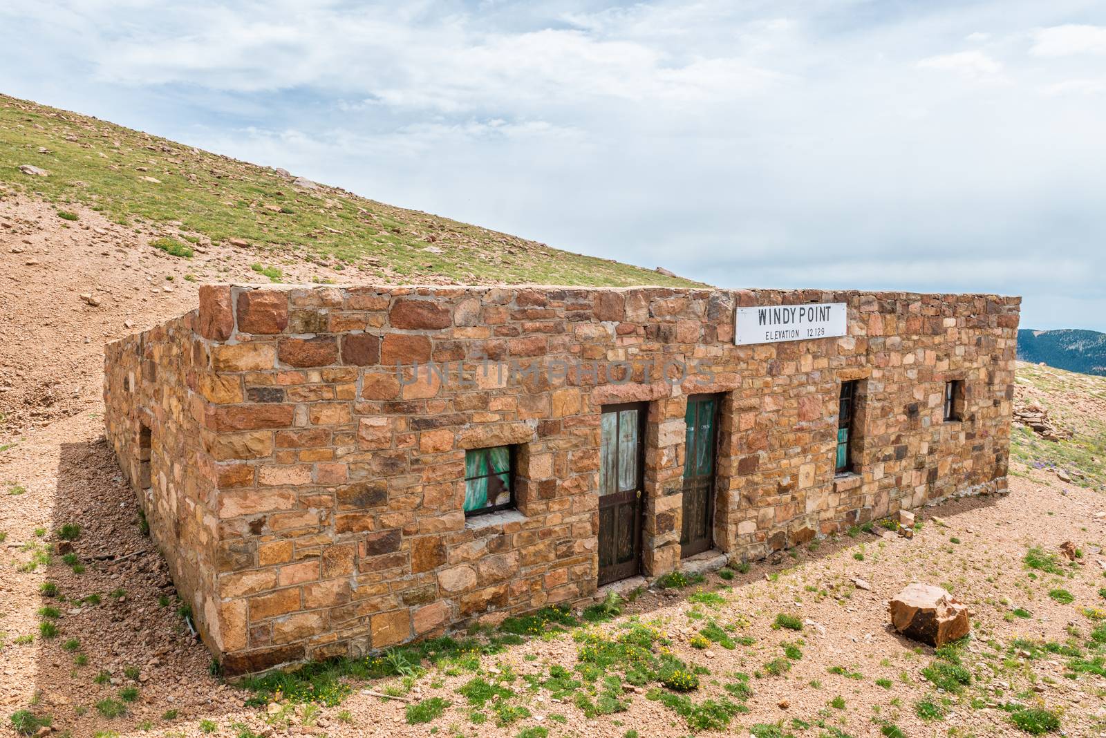 Windy Point building on Pikes Peak in Pike National Forest, Colorado by Njean