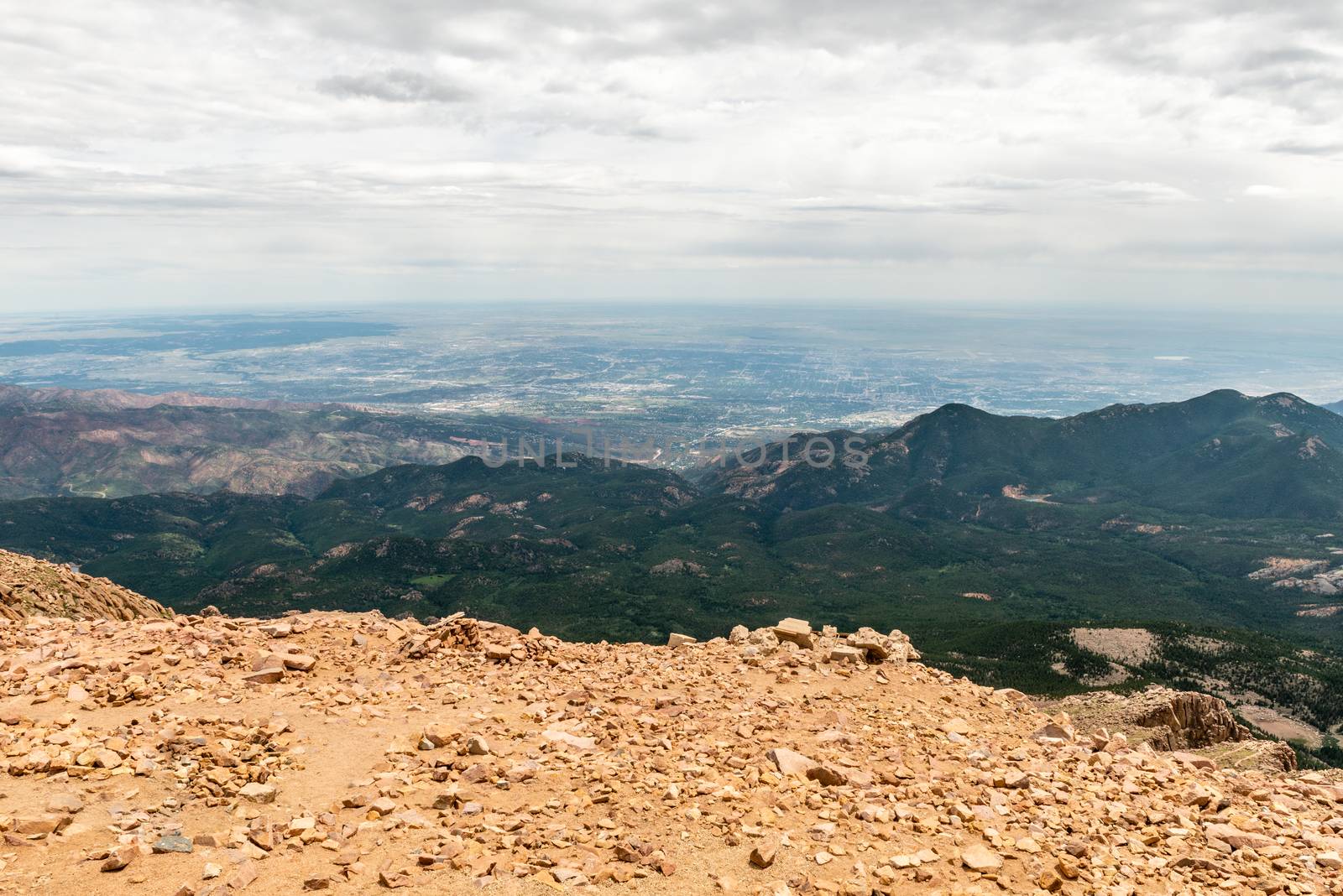 View from the top of Pikes Peak in Pike National Forest, Colorado by Njean