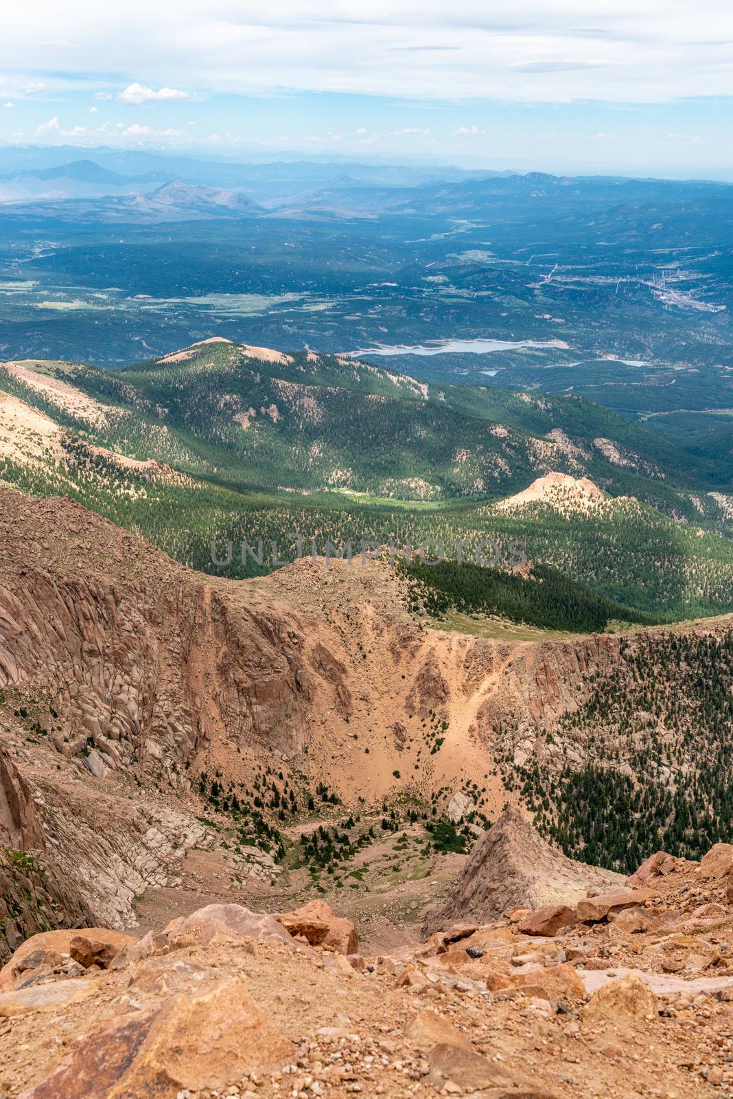 View from the top of Pikes Peak in Pike National Forest, Colorado by Njean