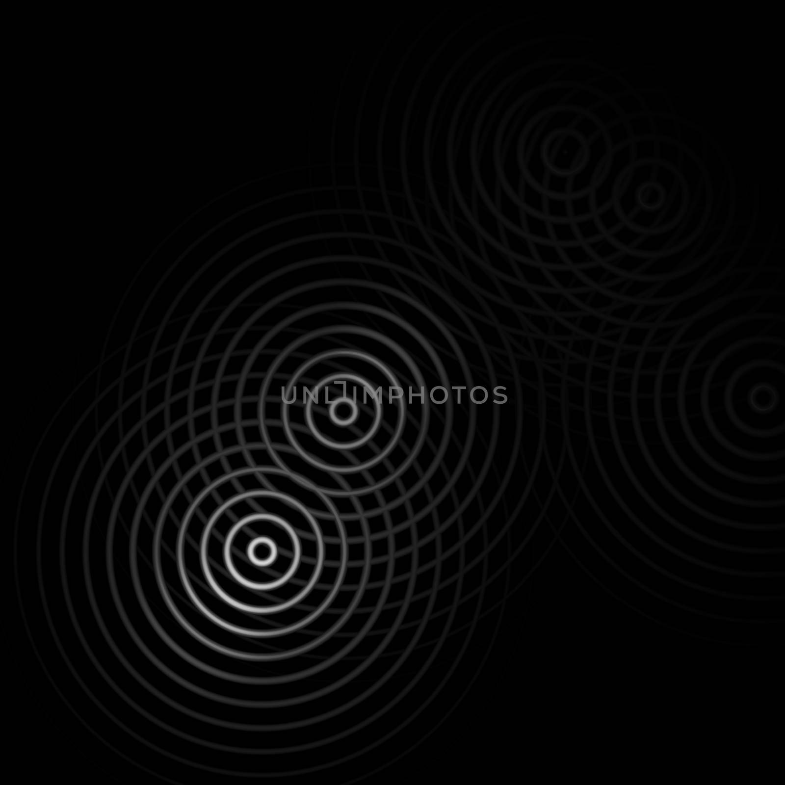 Abstract white spin light effect on black background