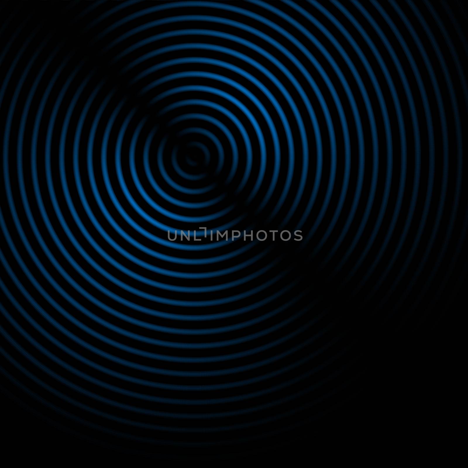 Abstract sound waves effect blue color on black background.