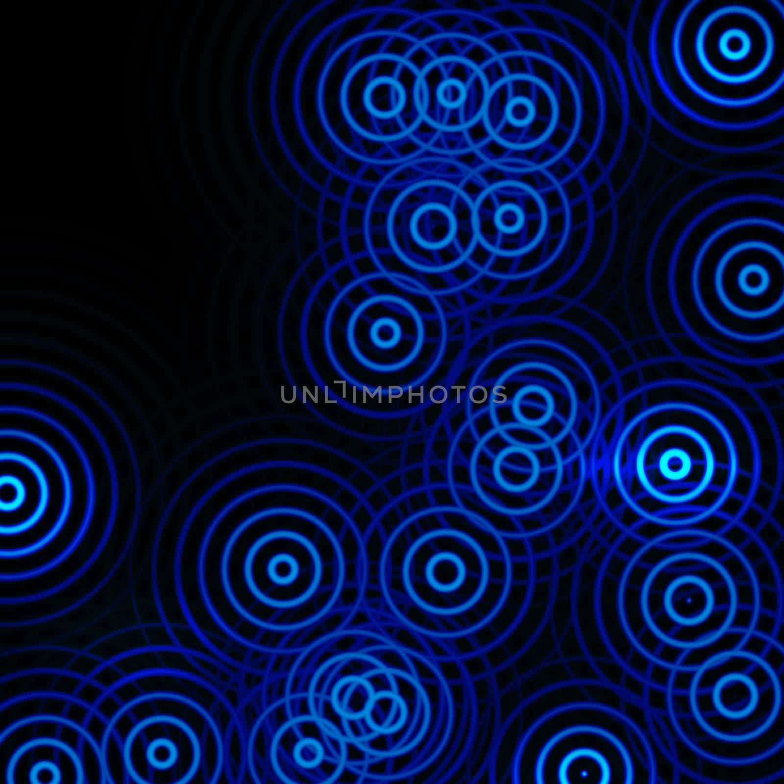 Abstract circle sound waves oscillating dark blue background