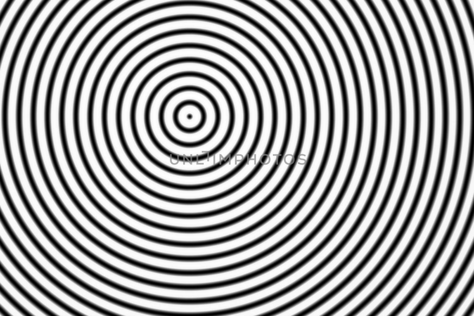 Abstract black rings sound oscillating on white background