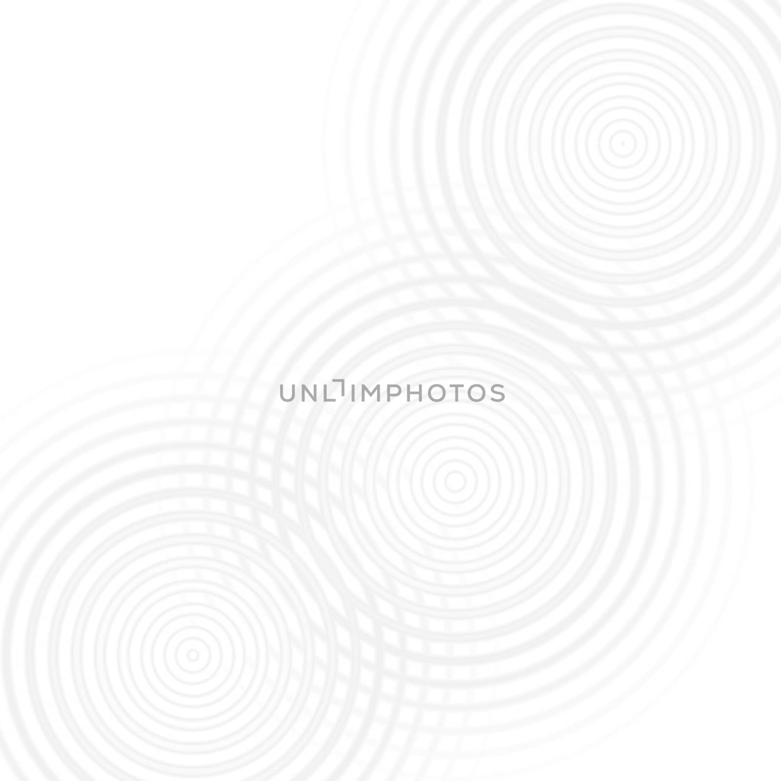 Abstract gray rings sound oscillating on white background