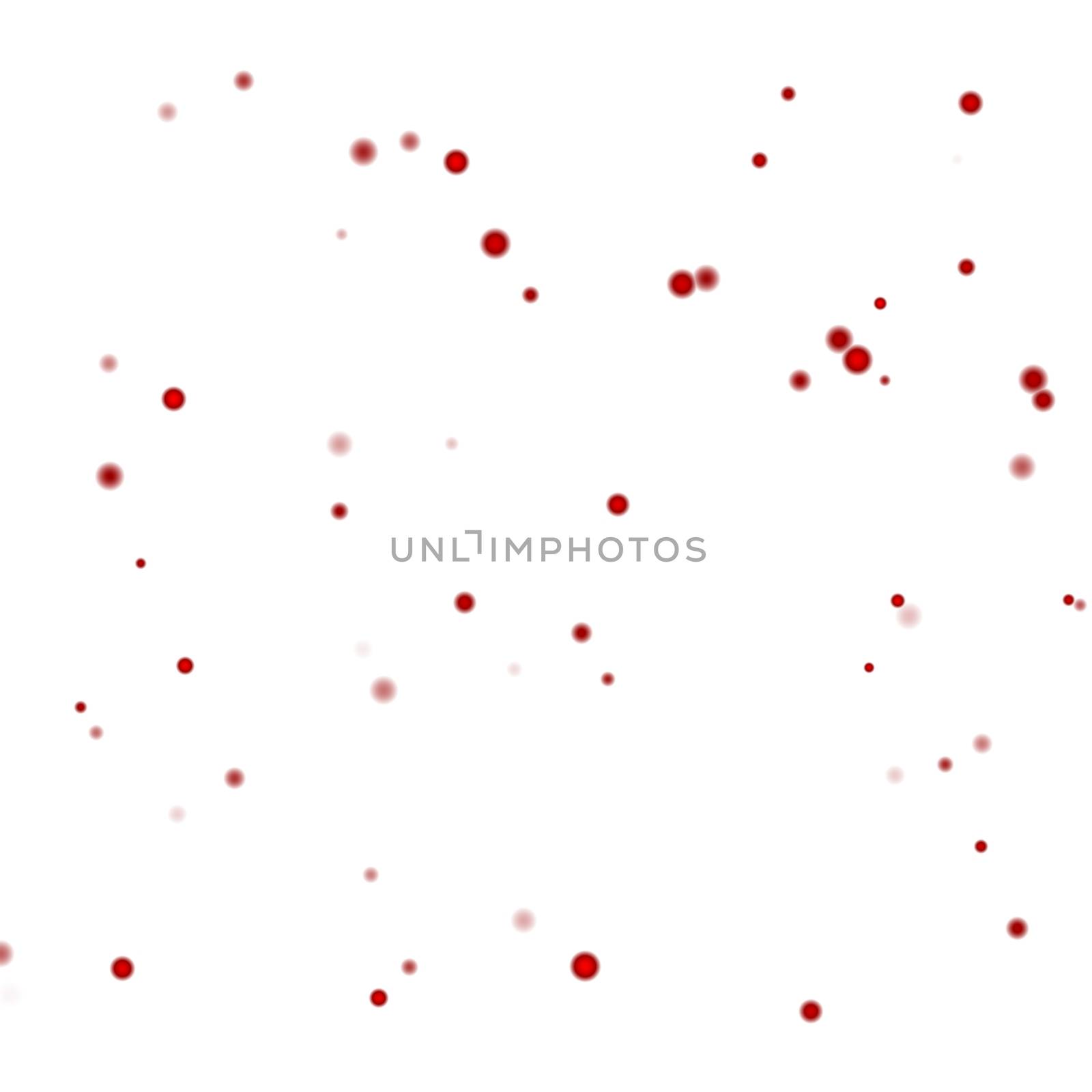 Abstract red dot confetti on white background