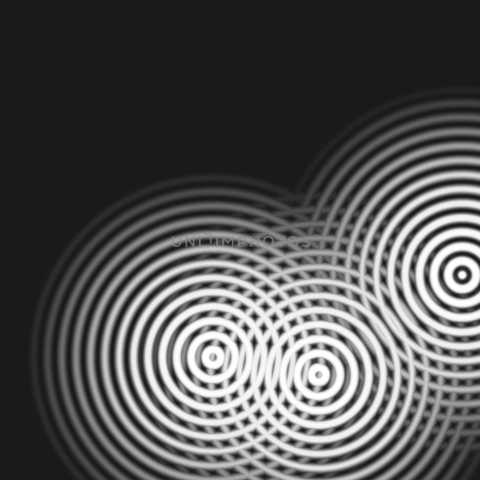 Abstract white circle spin on black background